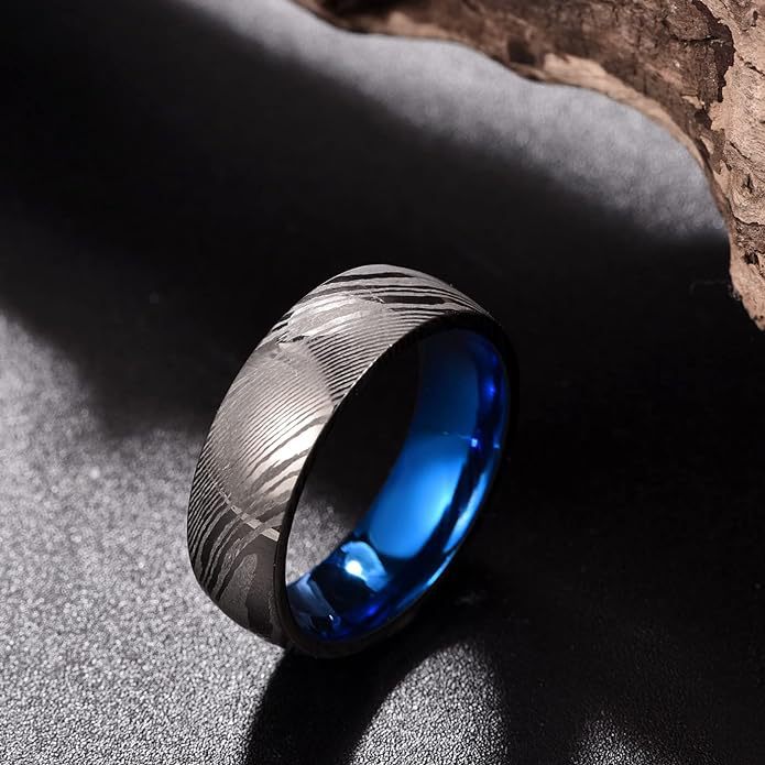 Le Damas Royal Black — Bague en Acier de Damas