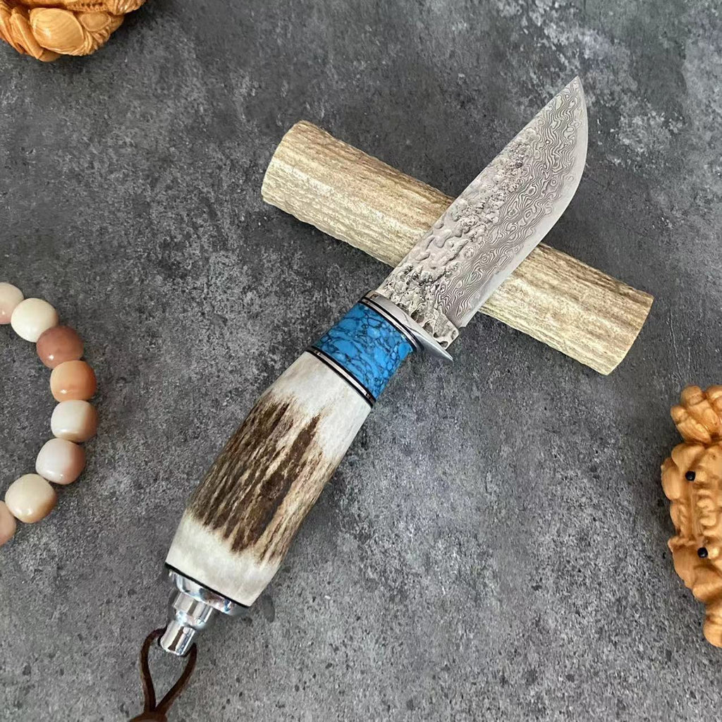 Couteau de Chasse Damas — Bois de Cerf