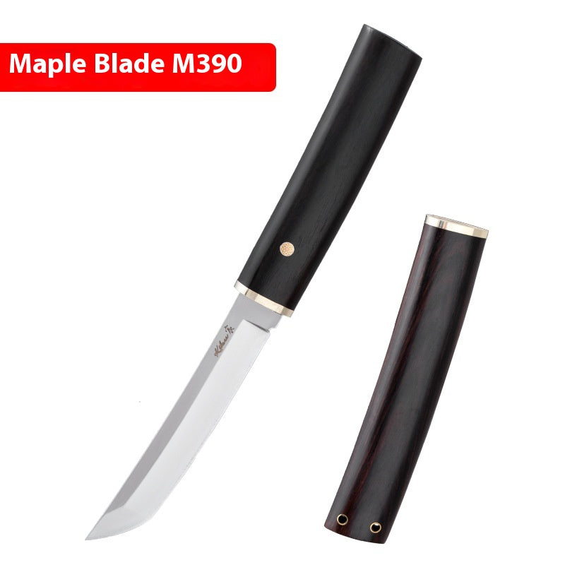 Couteau Fixe Damas — Manche Bois de Cerf