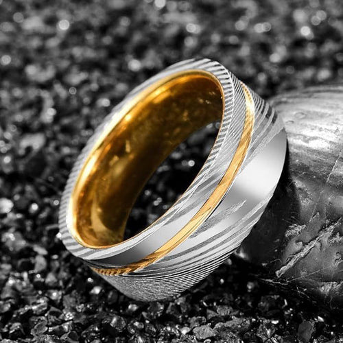 Bague en Acier de Damas — L'Anneau du Calife