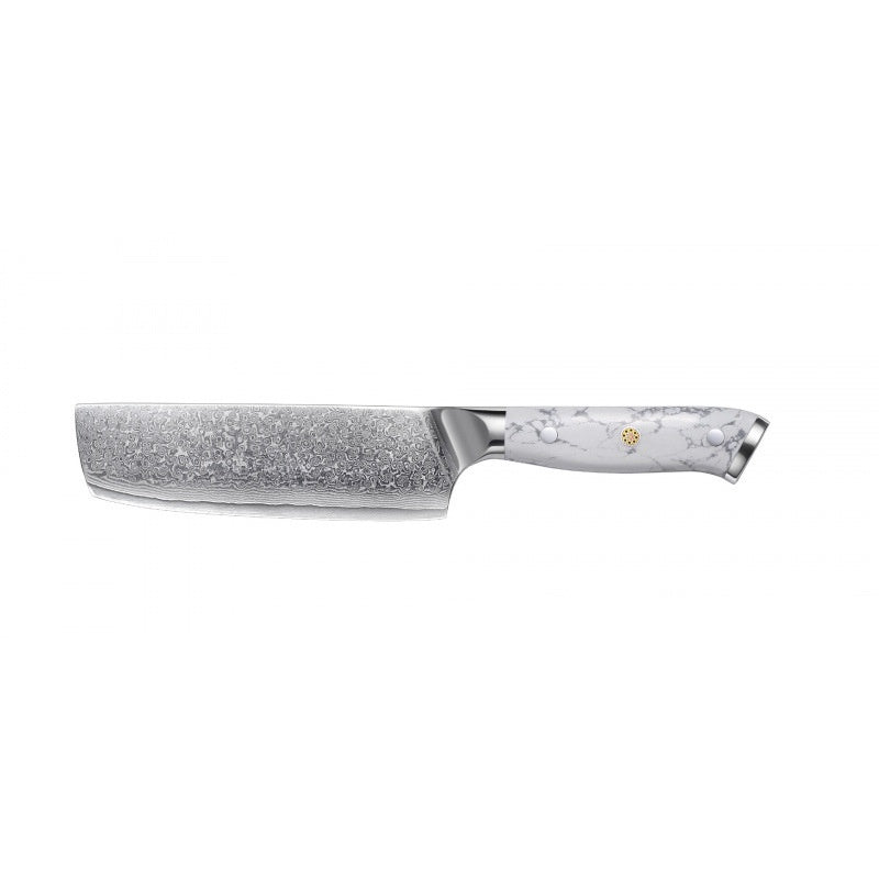 Couteau de Chef Damas — Lame de Caractère, Manche Nacré