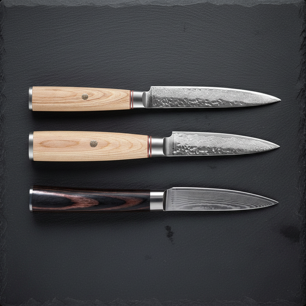 Set 3 Couteaux Damas — L'Essentiel du Chef