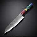 Couteau Santoku Damas — Manche Octogonal Wa
