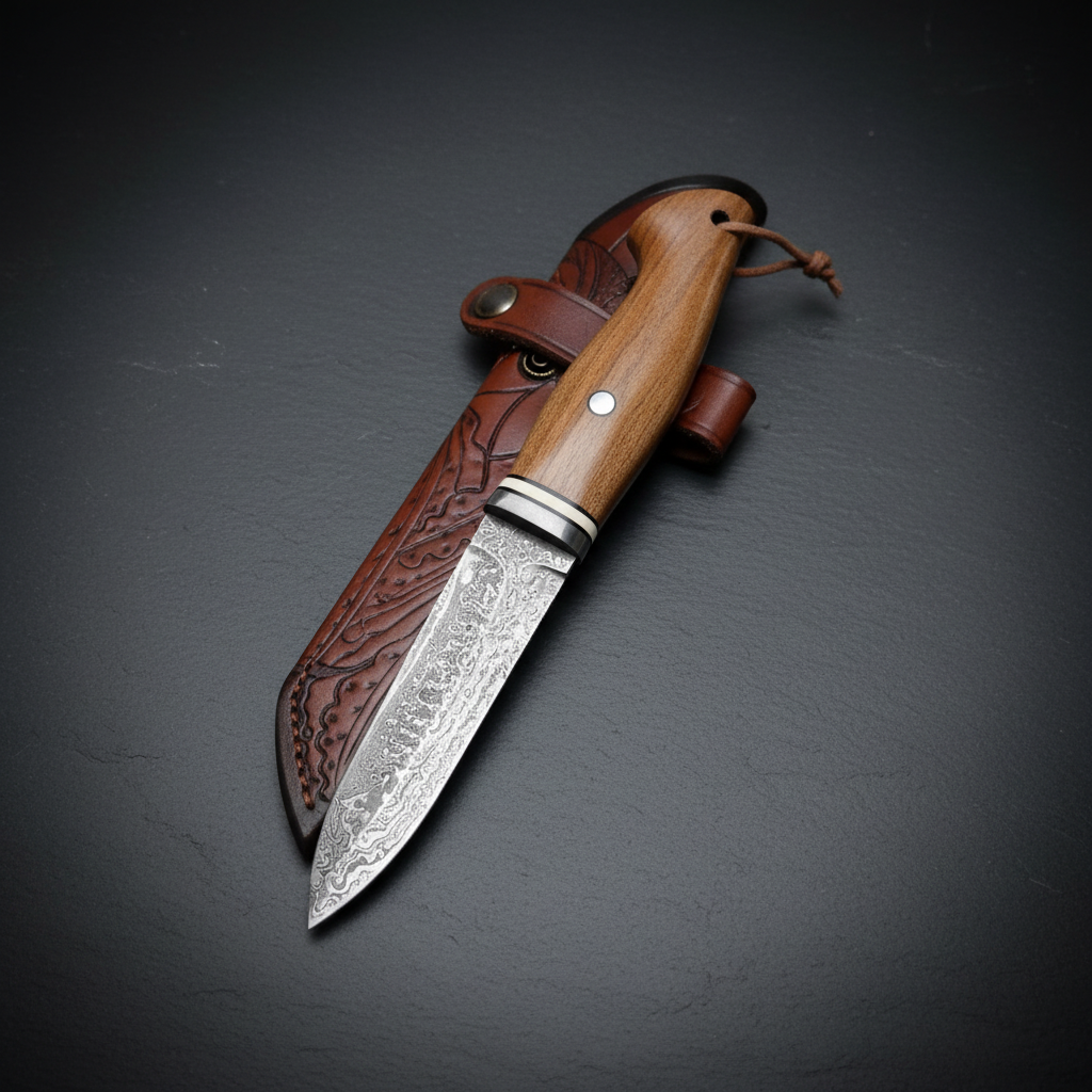 Couteau Fixe Damas — Acier Clad