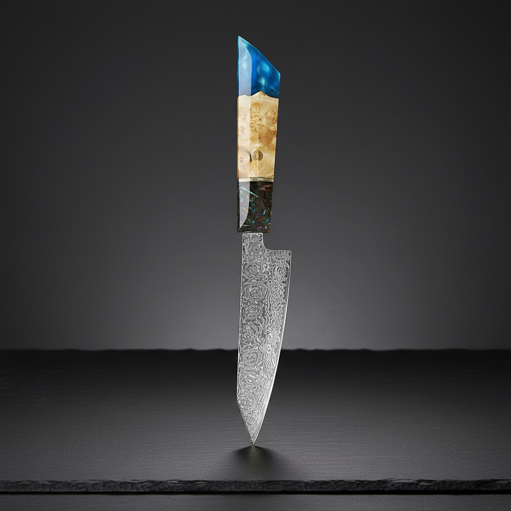 Couteau de Chef Damas — Manche Résine