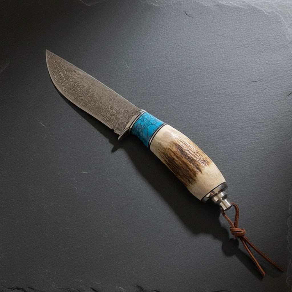 Couteau de Chasse Damas — Bois de Cerf