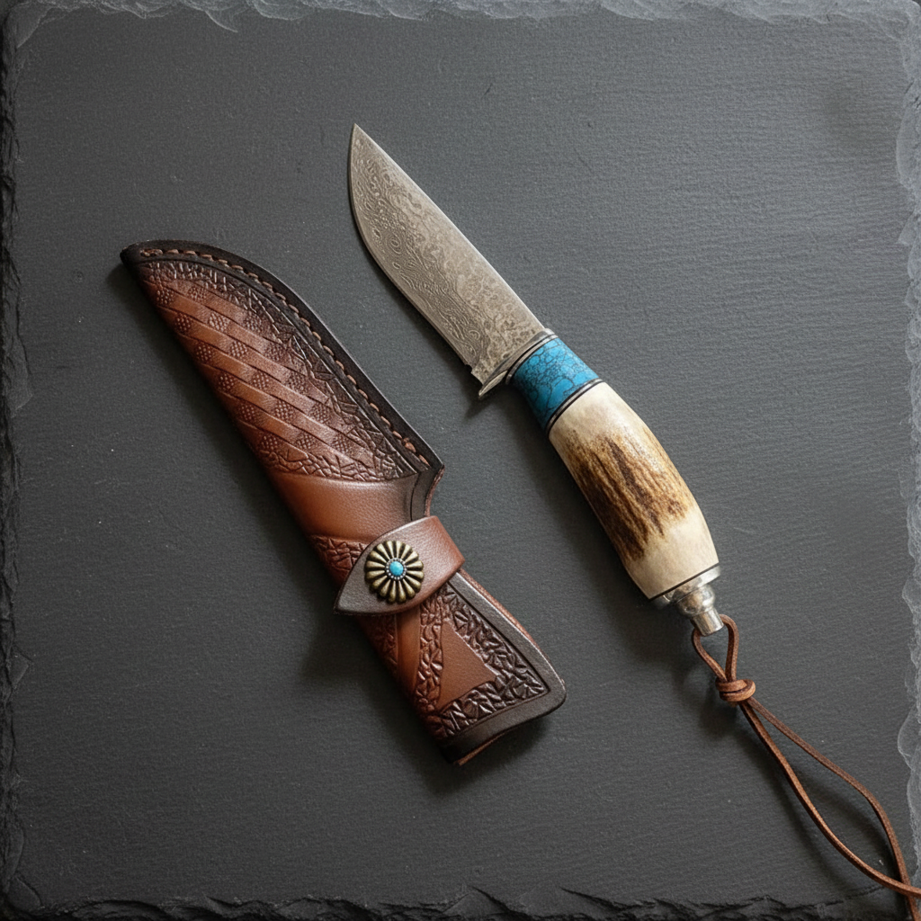 Couteau de Chasse Damas — Bois de Cerf