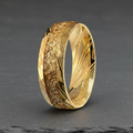 Bague en Acier de Damas — Feuille d'Or