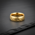 Bague en Acier de Damas — Plaqué Or