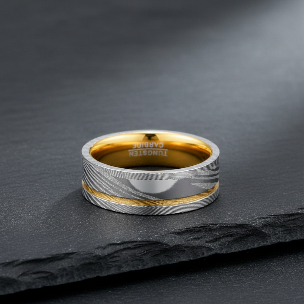 Bague en Acier de Damas — L'Anneau du Calife