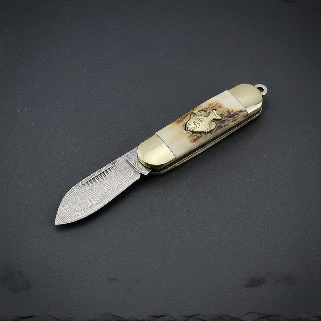 Canif Pliant Damas — Manche Bois de Cerf