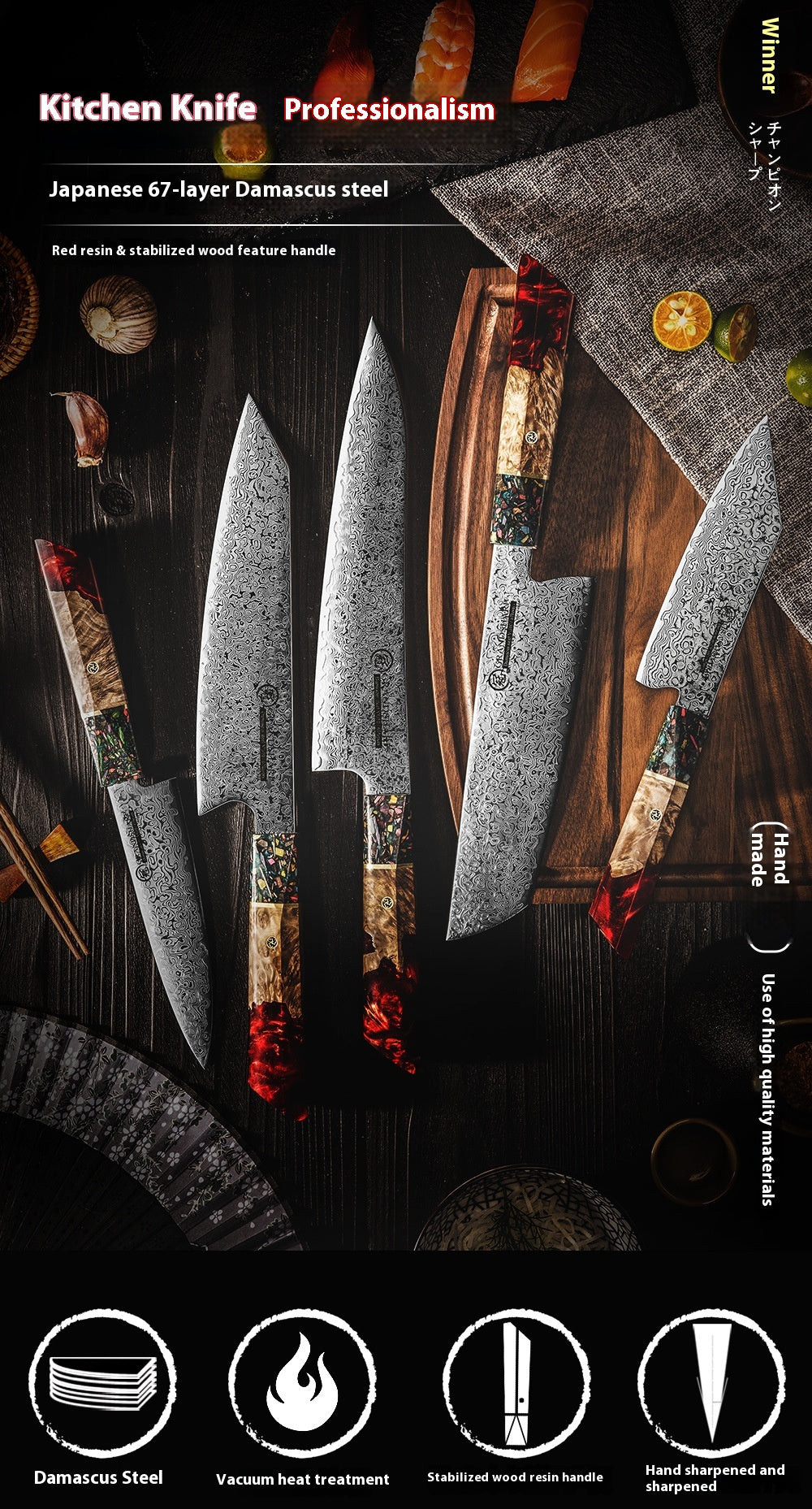 Couteau de Chef Damas — Le Cœur de la Cuisine